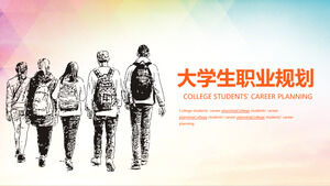 Handgezeichnete PPT-Vorlage für die Karriereplanung von College-Studenten