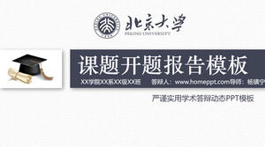 Șablon PPT de raport de deschidere cu logo-ul universității și capacul de doctorat
