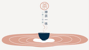 Vektor gaya kartun teh Zen secara membabi buta template PPT