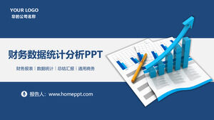 PPT-Vorlage des blauen dynamischen Finanzdatenanalyseberichts
