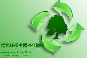 Modèle PPT de protection de l'environnement vert avec fond de silhouette d'arbre