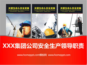Template PowerPoint untuk manajemen HSE produksi keselamatan perusahaan