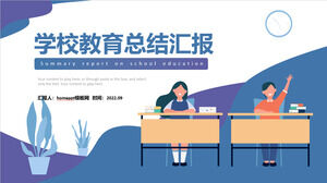 Ppt szablon raportu z edukacji szkolnej na temat stylu ilustracji płynów