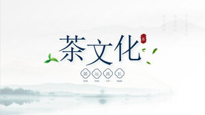 Plantilla PPT universal de material de curso de informe de cultura de té de Guofeng simple