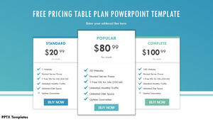 Modelo de Powerpoint gratuito para taxas de assinatura Azul
