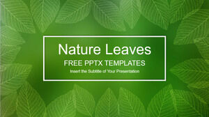 Doğa Yaprakları için Ücretsiz Powerpoint Şablonu