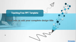 Free Powerpoint Template for Blue Pencil Pattern