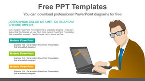 Free Powerpoint Template for Working Businessman