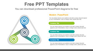 Free Powerpoint Template for Wheels Rotating Gear