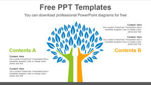 Modèle Powerpoint gratuit pour l'arbre à deux mains