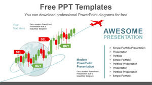 Modelo de Powerpoint gratuito para gráfico de aumento de ações