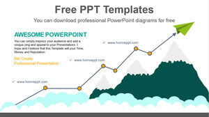 Dağ Yükselen Eğrisi için Ücretsiz Powerpoint Şablonu