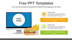 Template Powerpoint Gratis untuk PPT Makanan Cepat Saji Baik Buruk