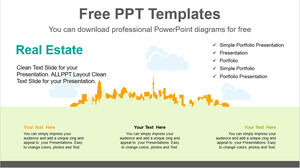 Free Powerpoint Template for Cityscape Silhouette