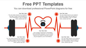 Template Powerpoint Gratis untuk Barbell Heart Beat