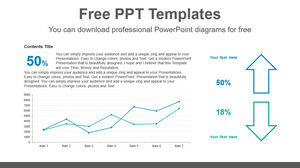 Free Powerpoint Template for Up down line chart