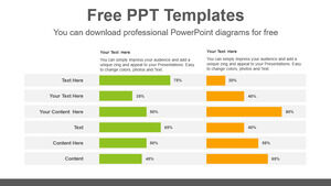 兩個水平條形圖的免費 Powerpoint 模板