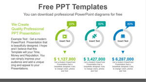 Modello PowerPoint gratuito per tre grafici a ciambella