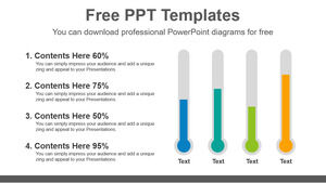 Plantilla de PowerPoint gratuita para el gráfico del termómetro ppt