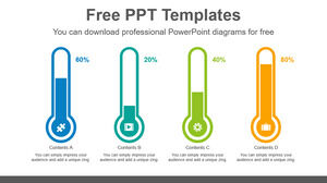 Plantilla de PowerPoint gratuita para gráfico de barras de termómetro