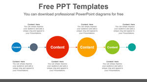 다채로운 원형 흐름을 위한 무료 PowerPoint 템플릿