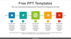 Template Powerpoint Gratis untuk Aliran persegi berwarna-warni