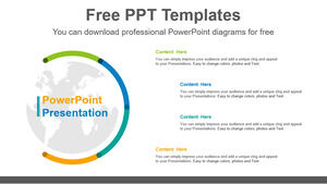 เทมเพลต Powerpoint ฟรีสำหรับแผนที่โลกแบบรัศมี