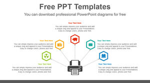 Plantilla de PowerPoint gratuita para Spread 5 Hexagon