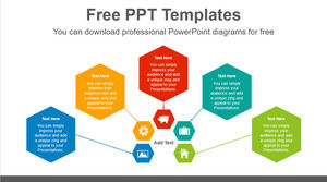 Yarı Radyal Pentagram için Ücretsiz Powerpoint Şablonu