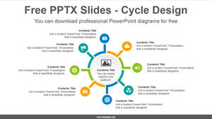 Plantilla de PowerPoint gratuita para círculos divergentes