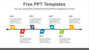 Free Powerpoint Template for Zigzagged flags