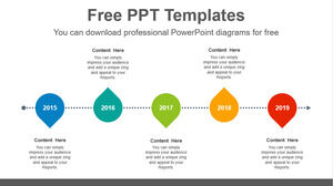 Modello PowerPoint gratuito per cinque segnaposto icona