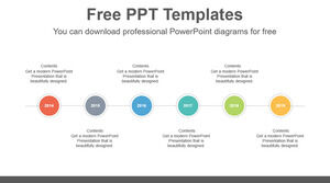 Modello PowerPoint gratuito per le linee tratteggiate circondano i cerchi