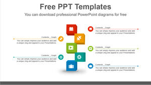 قالب Powerpoint مجاني لقائمة مربعة ثلاثية الأبعاد