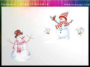 Descărcați 5 materiale PPT frumoase de om de zăpadă din desene animate