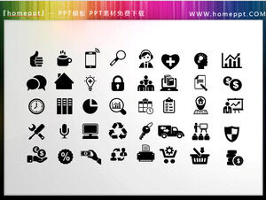 40 Colorable financial theme PPT icon materials