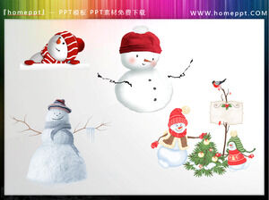 PPT material of Christmas snowman