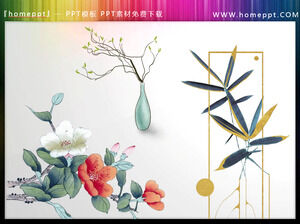 Materiale PPT de flori de vază în stil chinezesc