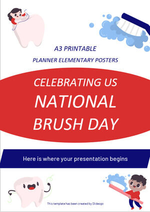 Podstawowe plakaty Planner do druku w formacie A3-świętuje amerykański narodowy dzień pędzla