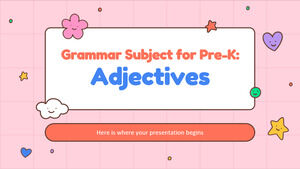 Materia de gramática para prekínder: adjetivos