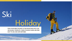 Skiurlaub. Kostenlose PPT-Vorlage und Google Slides-Design