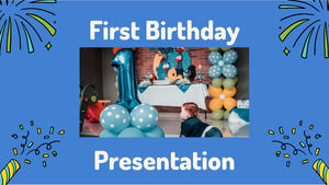 1번째 생일을 축하합니다. 무료 PPT 템플릿 및 Google 슬라이드 테마