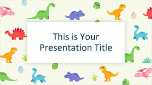 Dinozauri drăguți. Șablon PowerPoint gratuit și temă Google Slides