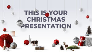 크리스마스 장식품. 무료 파워포인트 템플릿 및 Google 슬라이드 테마