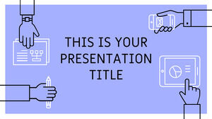 Blaue Teamarbeit. Kostenlose PowerPoint-Vorlage und Google Slides-Design