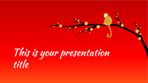 Año Nuevo Chino (El Mono). Plantilla gratuita de PowerPoint y tema de Google Slides