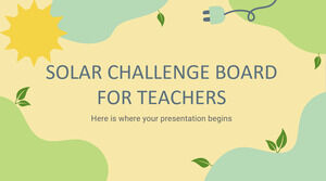 Solar Challenge Board für Lehrer
