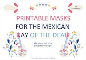 초등학교를 위한 멕시코 망자의 날을 위한 인쇄 가능한 마스크