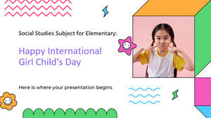 초등학교 사회 과목: 행복한 국제 여자 아이의 날