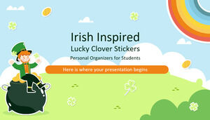 Irish Inspired Lucky Clover Stickers Personal Organizers for Students